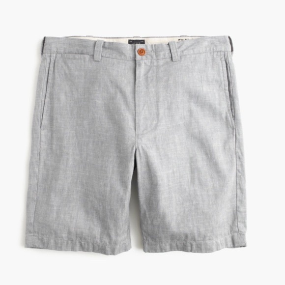 J. Crew - Stanton Grey Linen Blend Shorts - Picture 1 of 7